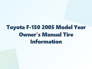 Toyota F-150 Owner's Manual Tire Specifications